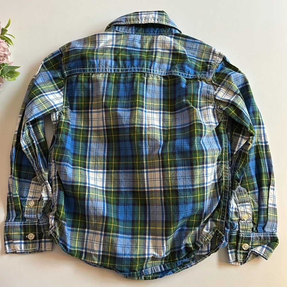 Carters Boys Long Sleeve Oxford Plaid Shirt 4T Plaid Carters shirts Long sleeve